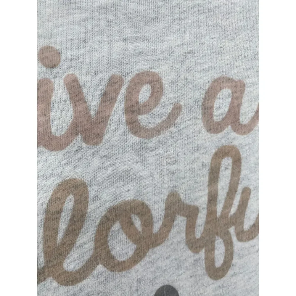 Old Navy Live A Colorful Life Statement Tee Gray Girl's Size Large 10-12
